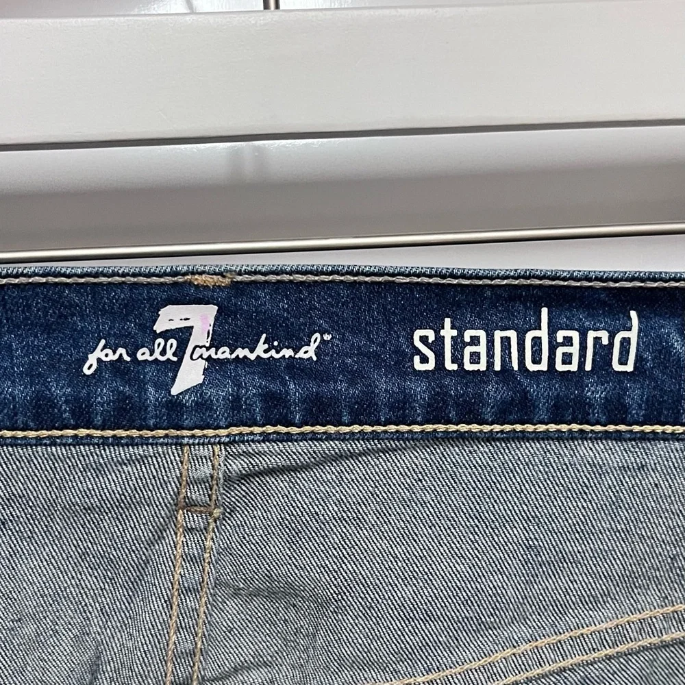 7FAM 7 For All Mankind Mens Standard Button Fly Jeans Straight Leg 34x31 Classic - Picture 10 of 16